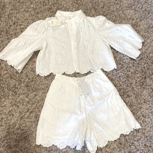 Cute linen Islet shorts Set